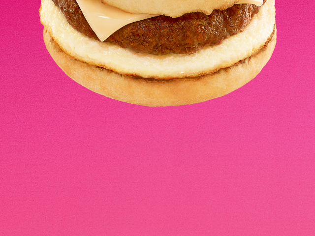 A Bacon, Egg & Cheese on a croissant